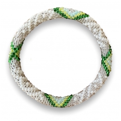 BRACELET NÉPALAIS ARGENT BLANC VERT B174