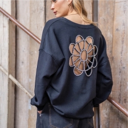 PULL FLOWER BLACK SWEAT