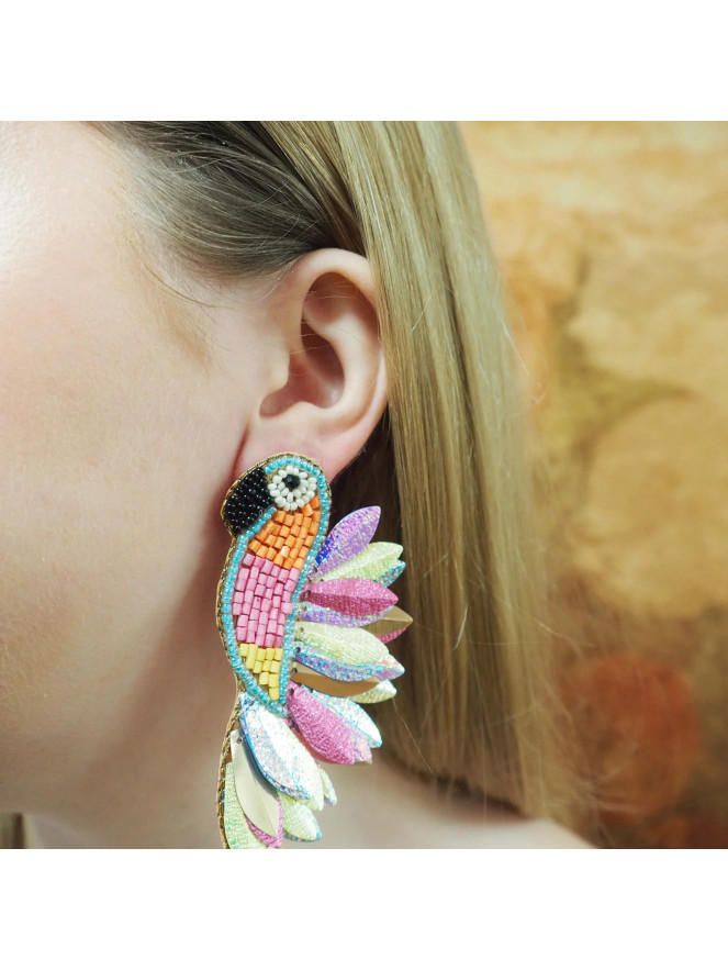 BOUCLES D'OREILLES OISEAU DE PARADIS