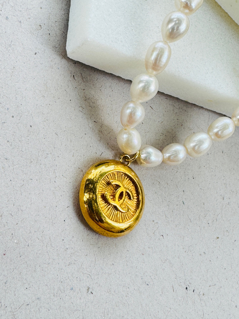 COLLIER TWICE PERLES CABOCHON