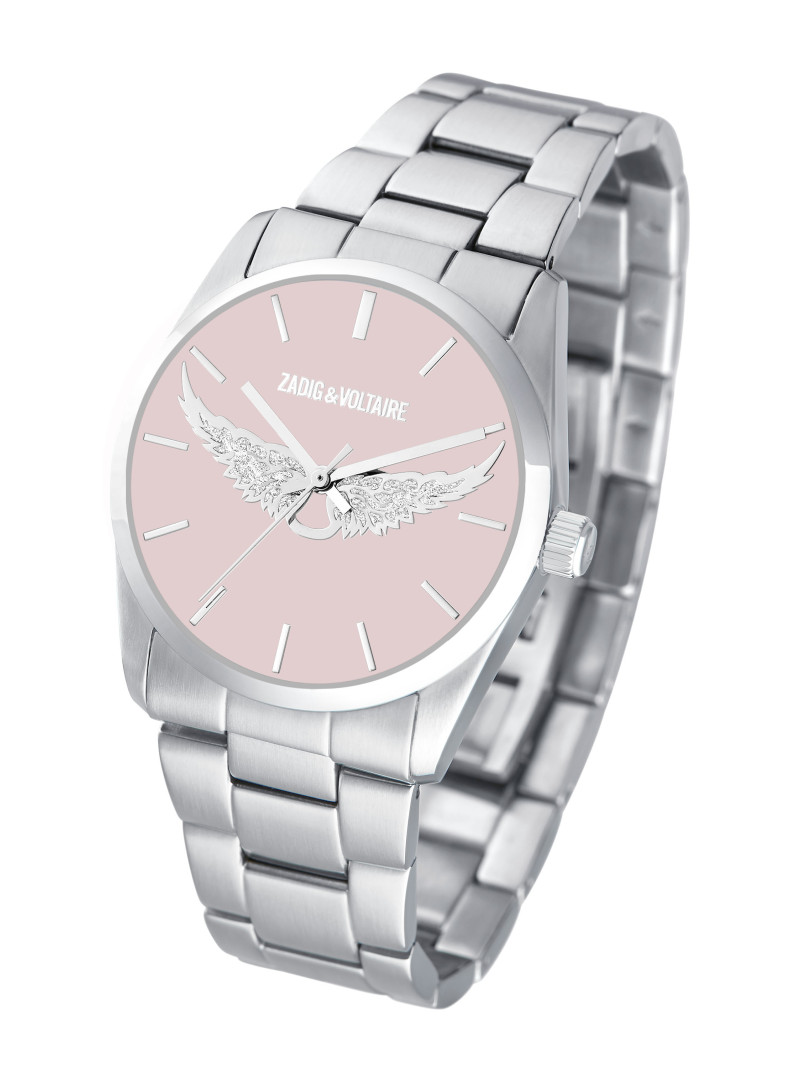 montre femme Zadig et voltaire rose clair avec des ailes ZVW1109