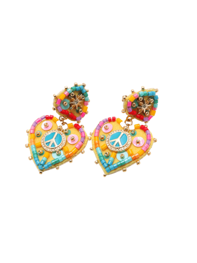 BOUCLES D'OREILLES HYPNOCHIC PEACE JAUNE