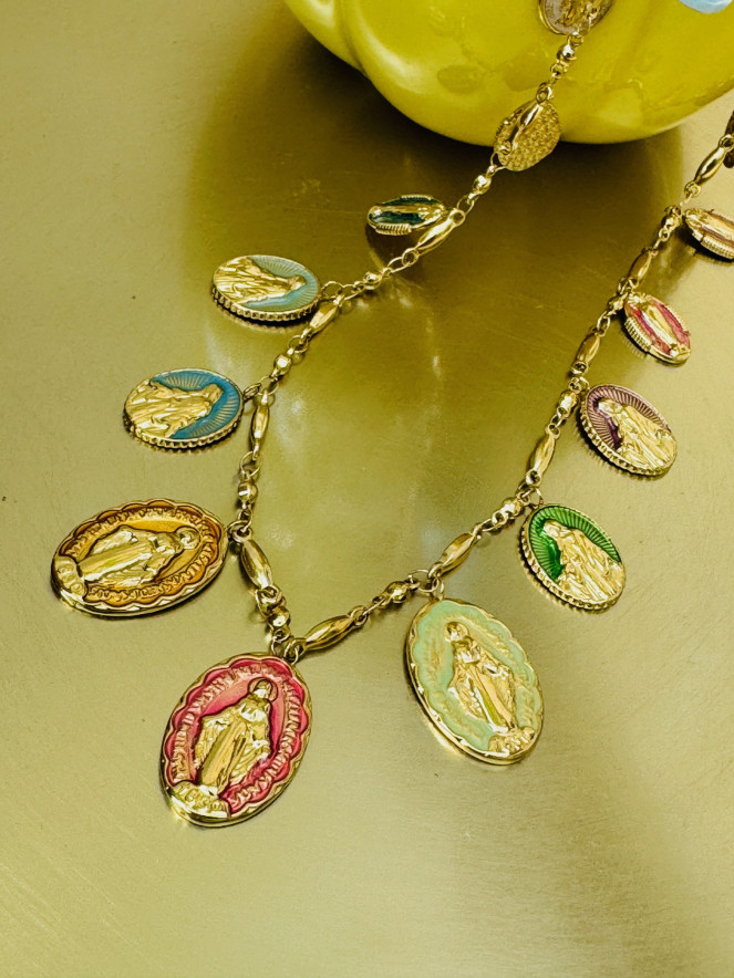 COLLIER AMULETTE VIERGE MULTI